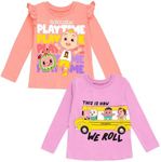 CoComelon JJ Cody Nina 2 Pack T-Shirts Infant to Toddler, Pink / Purple, 12 Months