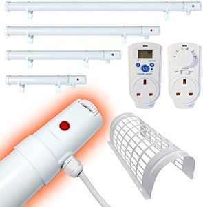 Elixir Gardens Low Energy Tube Heater TH04B 120cm + Digital Thermostat | Garage, Greenhouse & Household Heating & Bathroom Condensation Protection
