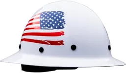 Dynamic WolfJaw Fiberglass Full Brim Hard Hat with Wheel Ratchet, 8 Point Suspension, ANSI/ISEA Z89.1 Type 1 Certified, Glass G Electrical Rating, White (280-HP1481USA-01)