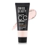 Swiss Beauty All-In-One Lightweight CC Cream with SPF 30 | Cover, Correct and Conceal | For Natural, Medium coverage | Shade- Light Ivory, 25g |