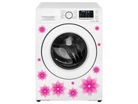 DivineDesigns™ Pink Leaves Flowers Washing Machine Sticker (Size :- 22 X 33 inch) Stickers for Washing Machine/Cloth Machine/and All Decorative Stickers