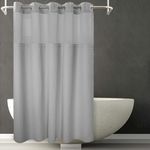 River Dream Waffle Weave Fabric Shower Curtain No Hooks Needed, Cotton Blend, with Snap-in Repalcement Liner - Hotel Grade, Water Repellent, Machine Washable - 71x74, Lake Wanaka