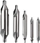 ATOPLEE 5pcs Center Drill Bits Set, M2 High Speed Steel 60-Degree Angle Countersink Lathe Bit Mill Tooling Set for Lathe Metalworking,Size 1 1.5 2.5 3.15 5mm