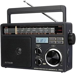 Retekess TR618 Poste Radio Portable, Radio Pile et Secteur, Transisitor FM AM SW, Lecteur MP3 USB SD TF, Prise de Casque, pour Personnes Âgées (Gris Foncé)