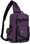 Leaper Men's Messenger Bag Outdoor Cross Body Bag Sling Bag Shoulder Bag Purple