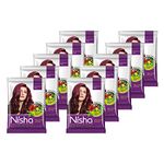 Nisha Natural Henna Powder For Hair Color, Burgundy Red Hair, Herbal Conditioning Hair Dye for Silky & Shiny Soft Hair Colour for Men & Women