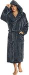 U2SKIIN Mens Fleece Hooded Robe Plu