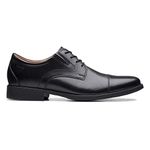 Clarks Mens Whiddon Cap Black Leather Uniform Dress Shoe (26152912) UK-7