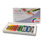 Pentel Arts Fabric Fun Pastel Dye Sticks | Bright & Vivid Colours | Acid-Free Pigment Dye Sticks | for Use on Fabric Only | Set of 15 Shades (PTS-15)