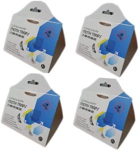 AUPOINT 4 Pack Clothes & Pantry Moth Traps, Pheromone Moth Killer, Indoor Efficient and Safety Non-Toxic Sticky Glue Traps