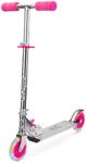 Xootz LED Scooter, Folding with Adjustable Handle Bars for Boys and Girls, Pink