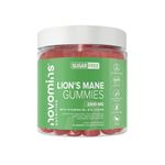 Novomins Lion’s Mane Gummies - Sugar Free – High Strength Lions Mane Mushroom Supplement – with Vitamin B6, B12 & Iodine – Mental Performance & Nervous System - Vegan- Gluten Free