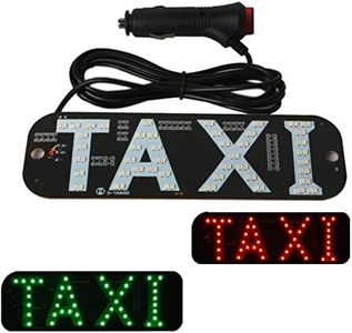 WWZMDiB 2 Color Changeable Taxi LED Light Logo, Flashing Hook On Car Window with DC12V Car Charger Inverter - Taxi Light, Taxi LED Sign Decor for Driver