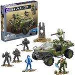 MEGA Halo The Series Vehicle Building Toys Set, FLEETCOM Warthog ATV with 469 Pieces, 5 Micro Action Figures, Poseable Articulation, Kids and Fans, HNC57