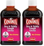 Covonia Dry & Tickly Cough Linctus Soothes and Provides Relief from Dry Coughs and Sore Throats Non Drowsy Cough Syrup Suitable for Vegetarians Cold and Flu Relief, 300ml (Always Read Label First)