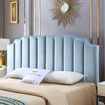 24KF Velvet Upholstered Tufted King headboard with Vertical Channel Design King/California King headboard -Seaglass