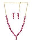 ZAVERI PEARLS Delicate Ruby Necklace Set For Women - ZPFK6110