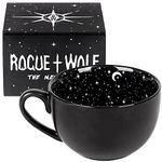 Rogue + Wolf Midnight Coffee Large Mug in Gift Box Cute Mugs for Women Unique Halloween Spooky Witch Gifts Novelty Tea Cup Goth Decor - 17.6oz 500ml Porcelain