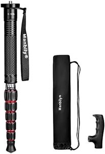 Manbily Camera Monopod Carbon Fiber Portable Compact Lightweight Travel Monopod with Carrying Bag Walking Stick Handle,for DSLR Canon Nikon Sony Video Camcorder,6 Sections up to 61-in (C-555L)