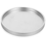 Hanobe Decorative Coffee Table Tray: Silver Wood Tray Round Rustic Wooden Trays 31cm/12.2in Circle Farmhouse Centerpiece Candle Holder for Home Decor Ottoman Counter Display Living Room Organizer