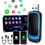 Carplay Wireless Adapter for iPhone - Android Auto and CarPlay Wireless Adapter 2-in-1 WiFi+Bluetooth Carplay Adapter Converts Factory Wired CarPlay to Wireless for All iPhone and Android for Car