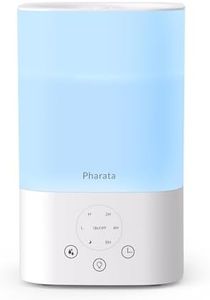 Pharata Humidifiers for bedroom, 3.5L Cool Mist Humidifier for Large Room, Top Fill Essential Oil Diffuser for Baby & Plant, Auto Shut-Off, Quiet Operation, White