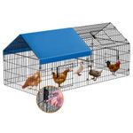 INJOPEXI Metal Chicken Coop 86"×40"×39" Chicken Runs for Yard with Cover Chicken Playpen Enclosure Chicken Pen Kennel Duck CoopCage for Outdoor Backyard Farm Rabbit Small Animal Dog Poultry Cat Hutch