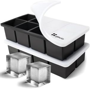 glacio Big Ice Cube Tray With Lids - Easy Release, Large Ice Cubes, No Plastic, Perfectly Shaped for Whiskey - Premium Big Cube Ice Trays for Effortless Home Bar Experience