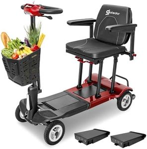 [2026 Upgrade] Aotedor Ultra Lightweight Mobility Scooters for Adults, 36Lbs Foldable Motorized Scooter for Seniors with 2 Lithium Batteries All Terrain Electric Power Scooter Airline Approved