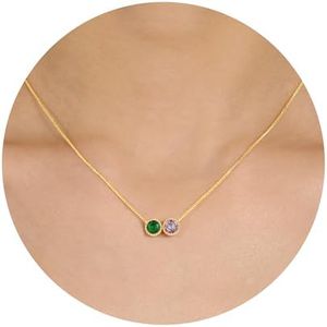 Sistble Christmas Gifts for Women, Birthday Gifts for Women June Birthstone Necklace Grandma Mothers Day Gift Ideas Emerald Alexandrite Birth Stone 14K Gold Jewelry for Her