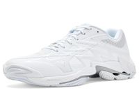 Mizuno Mens Wave Lightning Elite, White-Silver, 16.5 Wide Women/15 Men