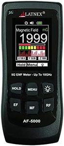 LATNEX AF-5000 5G EMF Meter RF Detector Tester and Reader with Calibration Certificate - Tests and Measures RF and Microwaves, 3-Axis Gauss or Tesla Magnetic Fields and Electrical ELF Fields