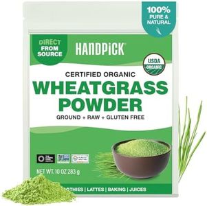 HANDPICK USDA Organic Wheatgrass Powder (10oz) Rich Green Powder - Lab Tested | 100% Whole Leaf | Gluten Free, Non-GMO | No Sugar, No Artificial Ingredients | Resealable Ziplock Pouch