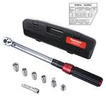 FOURROBBER 3/8-inch Drive Dual-Direction Click Torque Wrench Set 90-Tooth High Accuracy ± 3% Torque Wrench with Buckle 20-140Nm