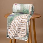 BSB HOME Pure Cotton 120 GSM Reversible Soft Lightweight Printed Single Bed Blanket/AC Dohar/Skin Friendly Dohar-152 x 225 cm - Light Green & Beige