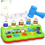 AKILION Pop Up Baby Toys 6-12-18 Months, Toddler Toys Musical Eggs Toy with Music & Light, Animal Sound, Hammer, Learning Educational Montessori Toys for for Babies, Gifts for 1 2 Year Old Boys Girls