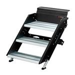 Lippert Solid Step 26" Triple Manual RV Step Assembly, 8" Rise, Aluminum and Steel, Anti-Slip Steps, Adjustable Legs, No Bounce, Travel Trailers, 5th Wheels, Campers - 791572