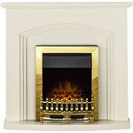 Adam Truro Fireplace Suite in Cream with Blenheim Electric Fire in Brass, 41 inch