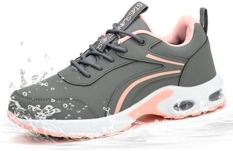 Stasslang Waterproof Steel Toe Shoes for Women Non-Slip Puncture-Proof Work Safety Shoes Sneakers Comfortable Lightweight Fashion Footwear for Construction Industrial Shoes(Red 37)