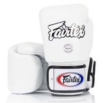 Fairtex Boxing Kickboxing Muay Thai Style Sparring Gloves Training Punching Bag Mitts (8 oz, White)