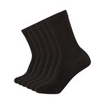 FM London (6-Pack) Bamboo Socks for Women - Softer than Cotton, Odour Resistant Material, Plain & Patterned, Black, 4-8 UK