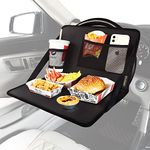 DiGeeONEGU Steering Wheel Tray Car Food Tray for Eating Car Table Tray for Laptop Adjustable & Stable Car Laptop Desk with Mesh Pocket Cup Holder