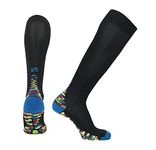 Vitalsox Italy Silver Drystat Patented Graduated Compression Socks, CRAZY-BLACK TURQUOISE, Large