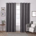 Exclusive Home Velvet Grommet Top Curtain Panel Pair, Soft Grey, 54x96, 2 Piece