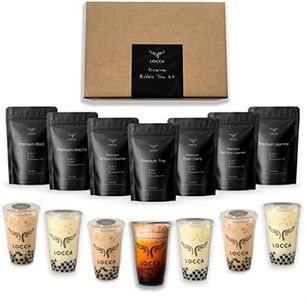 Premium Boba Tea Kit | Locca Boba Party Kit | Bubble Tea Gift Kit | Boba Gift | 56+ Drinks | 7 Boba Flavors | Includes Tapioca Balls and Boba Straws | DIY Food Gift