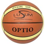 Lusum Optio Basketball Ball PU Leather Indoor Outdoor Basketball Size 5, 6 and 7. Durable Basket Ball for all Conditions. Suitable for all Ages and Abilities. Comes with Optional Pump Set Included