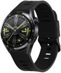 kwmobile Strap Compatible with Huawei Watch GT 3 (46mm) Strap - Replacement Silicone Watch Band - Black