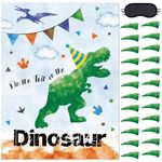 WERNNSAI Pin The Tail on The Dinosaur Party Games - Dino Party Supplies for Kids Boys 20'' x 28'' Watercolor Dinosaur Poster with 24 Pcs Stickers for Birthday Baby Shower Classroom Activities