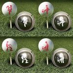 JPTSDBNWMT Fashion Funny Golf Ball Markers for Men,Tin Cup Golf Ball Marker Stencil Custom Line Drawing Stamper Tool (4 Pieces)