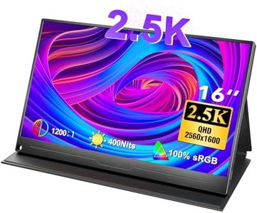 Monitor Portatile 2.5K UPERFECT Display Mobile 16 Pollici con Rapporto di Contrasto Elevato 1200:1 400 Nit 2560x1600 Schermo IPS HDMI USB C per PC Laptop Smartphone Xbo Switch PS4/5, Compatibile VESA